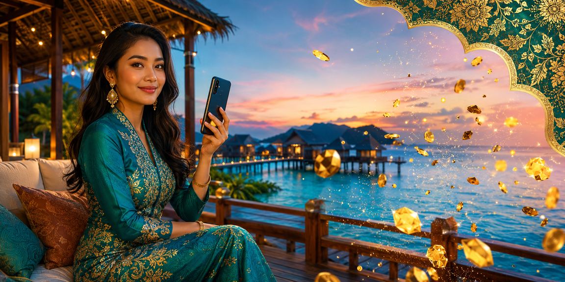 Pemain Sabah berbaju batik membuat deposit untuk taruhan sukan dalam talian